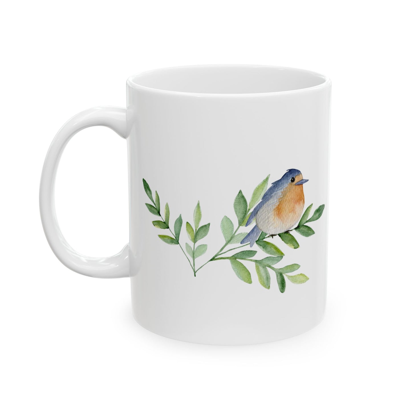 Spring, Nature-Inspired Ceramic Mug - Perfect for Bird Lovers
