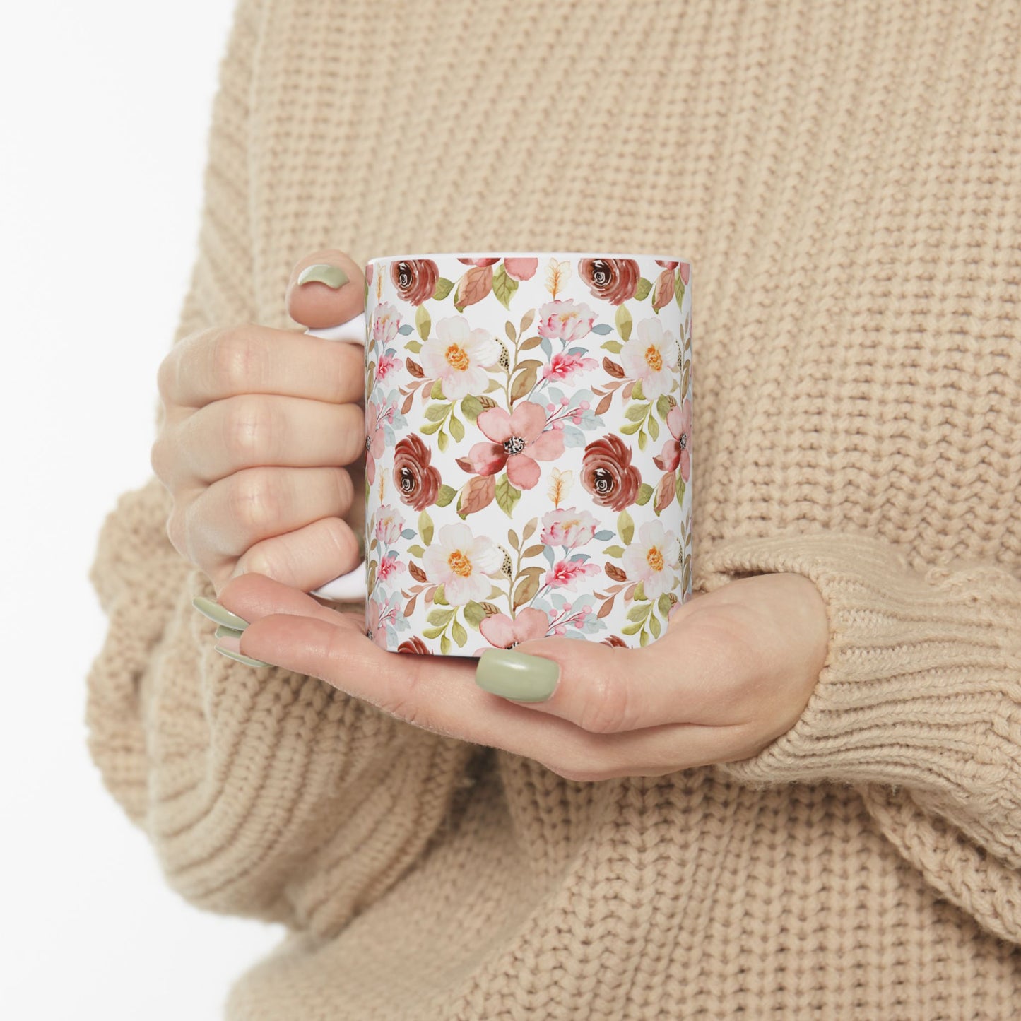Floral Ceramic Mug - 11oz & 15oz - Perfect for Tea & Coffee Lovers