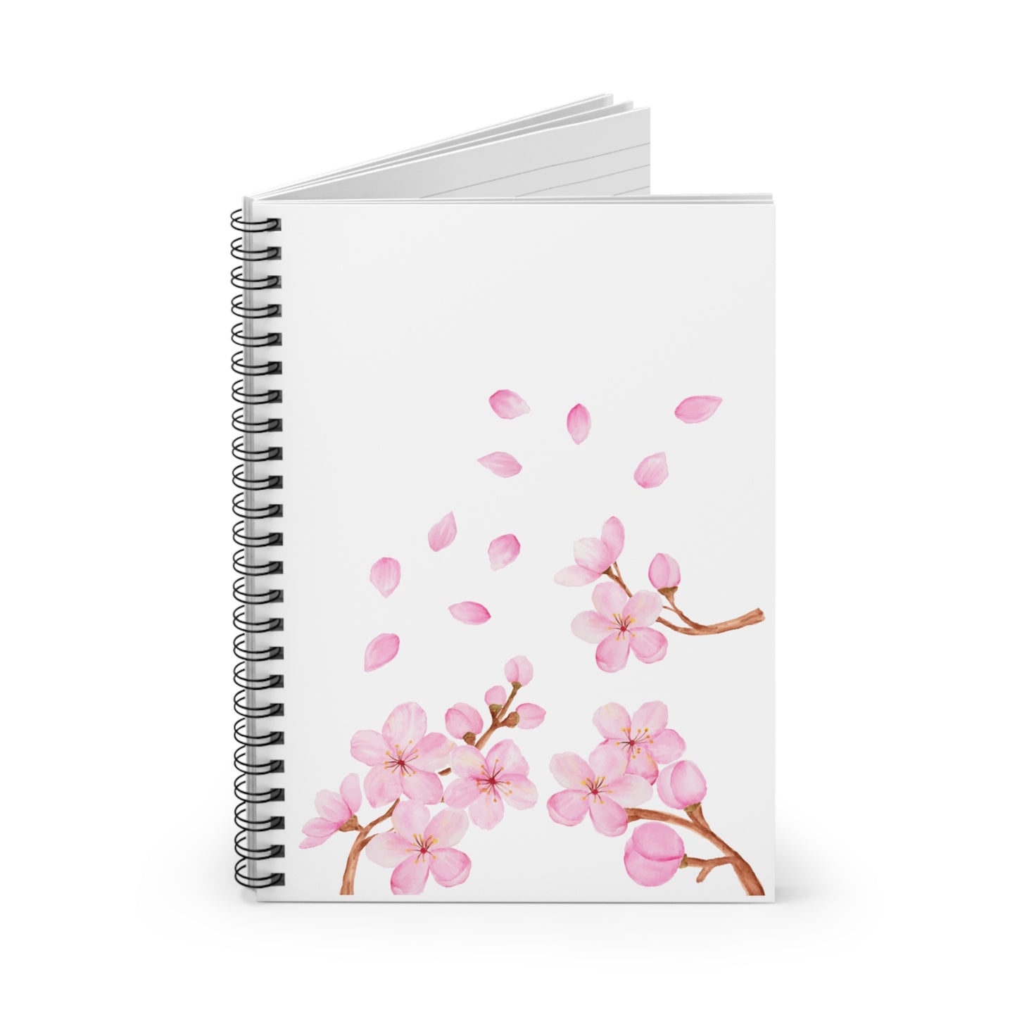 Cherry Blossom Spiral Notebook - Spring Ruled Line, Floral Design for Note-Taking and Journaling