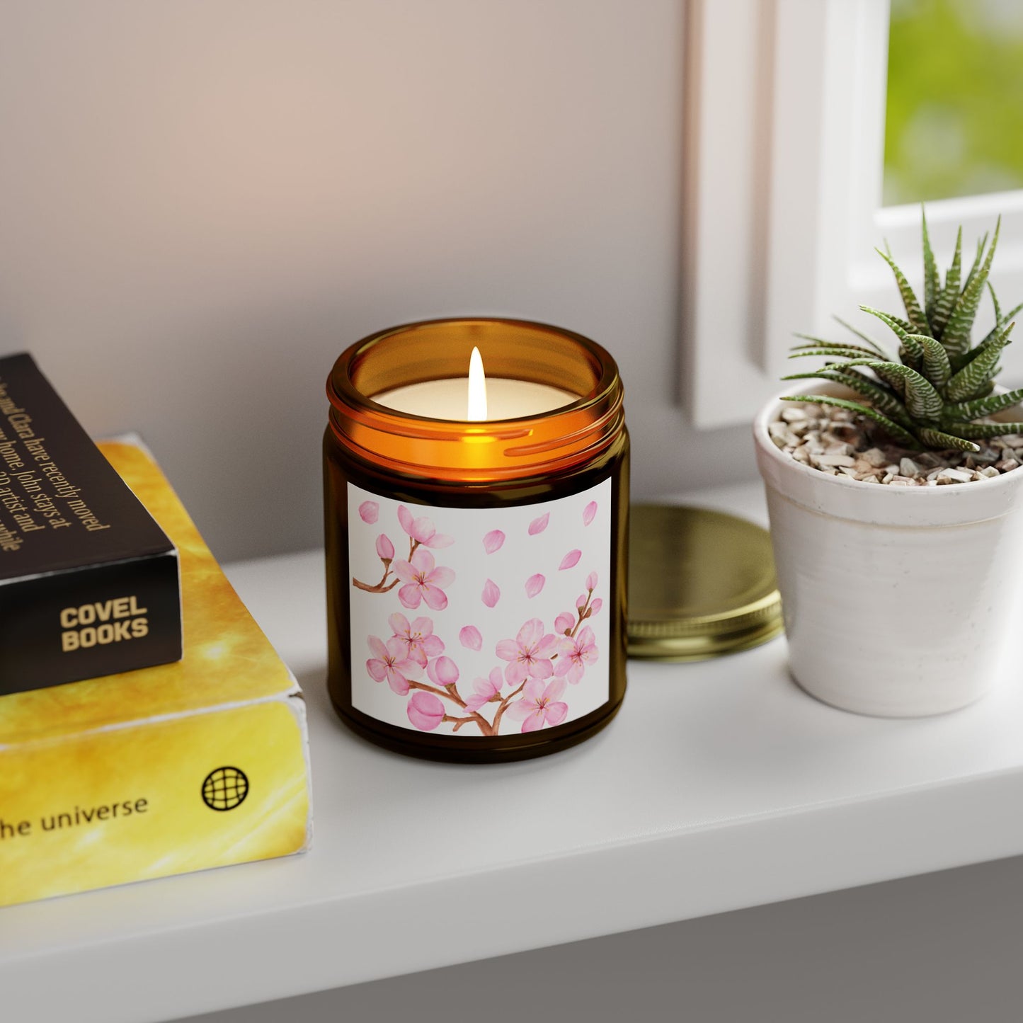 Cherry Blossom Scented Candle - Coconut Apricot Wax (4oz & 9oz) Spring