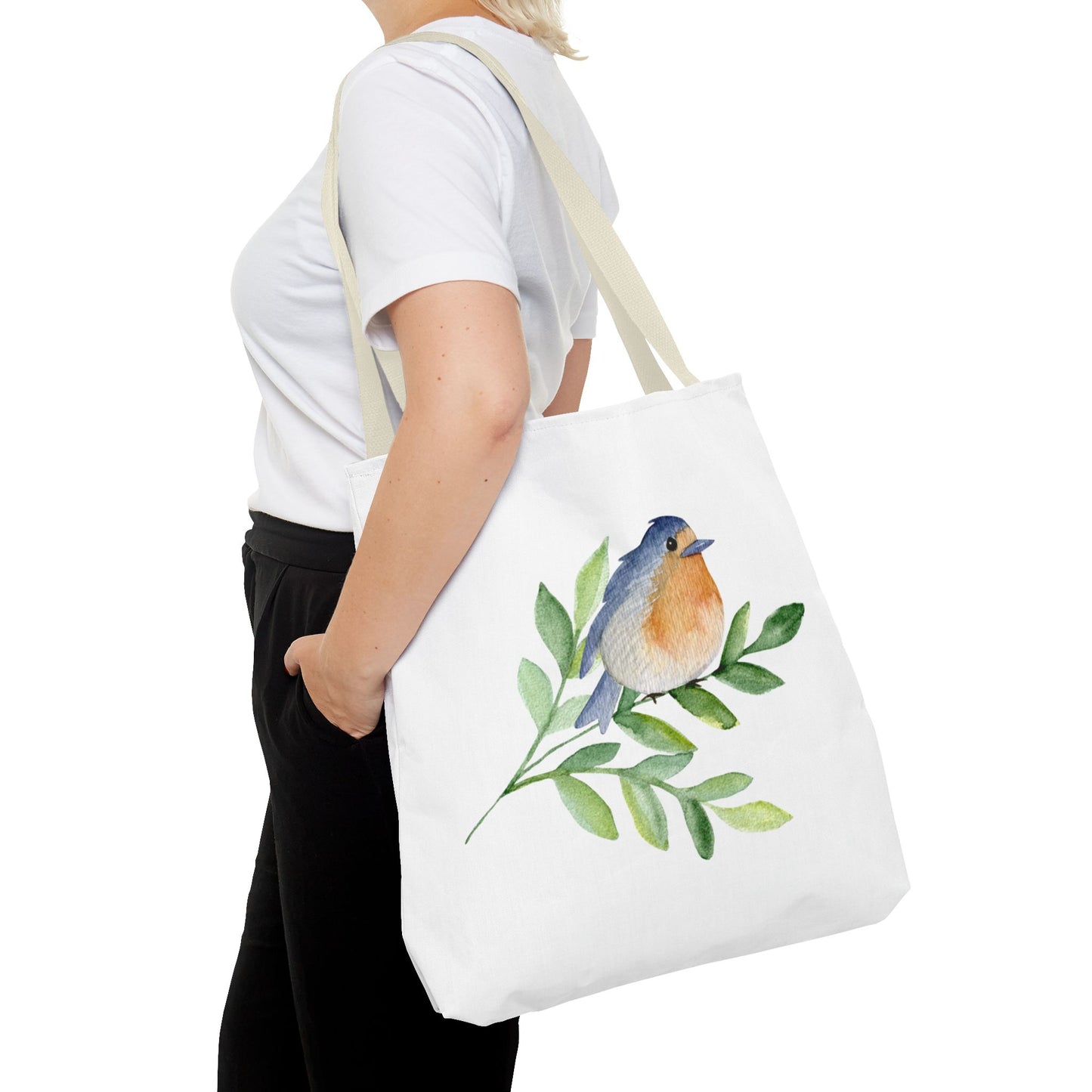 Watercolor Bird Tote Bag - Spring and Nature-Inspired, Eco-Friendly Shopping Tote