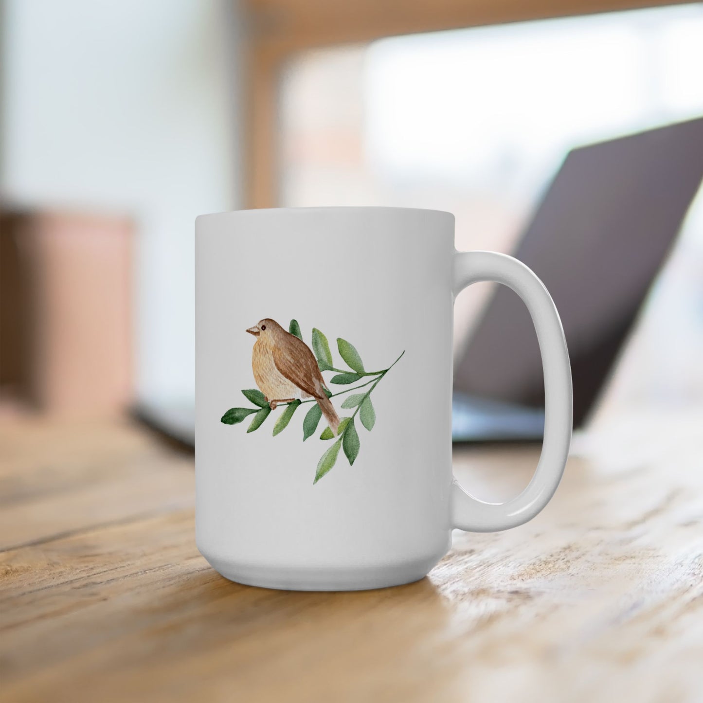Spring, Nature-Inspired Ceramic Mug - Perfect for Bird Lovers