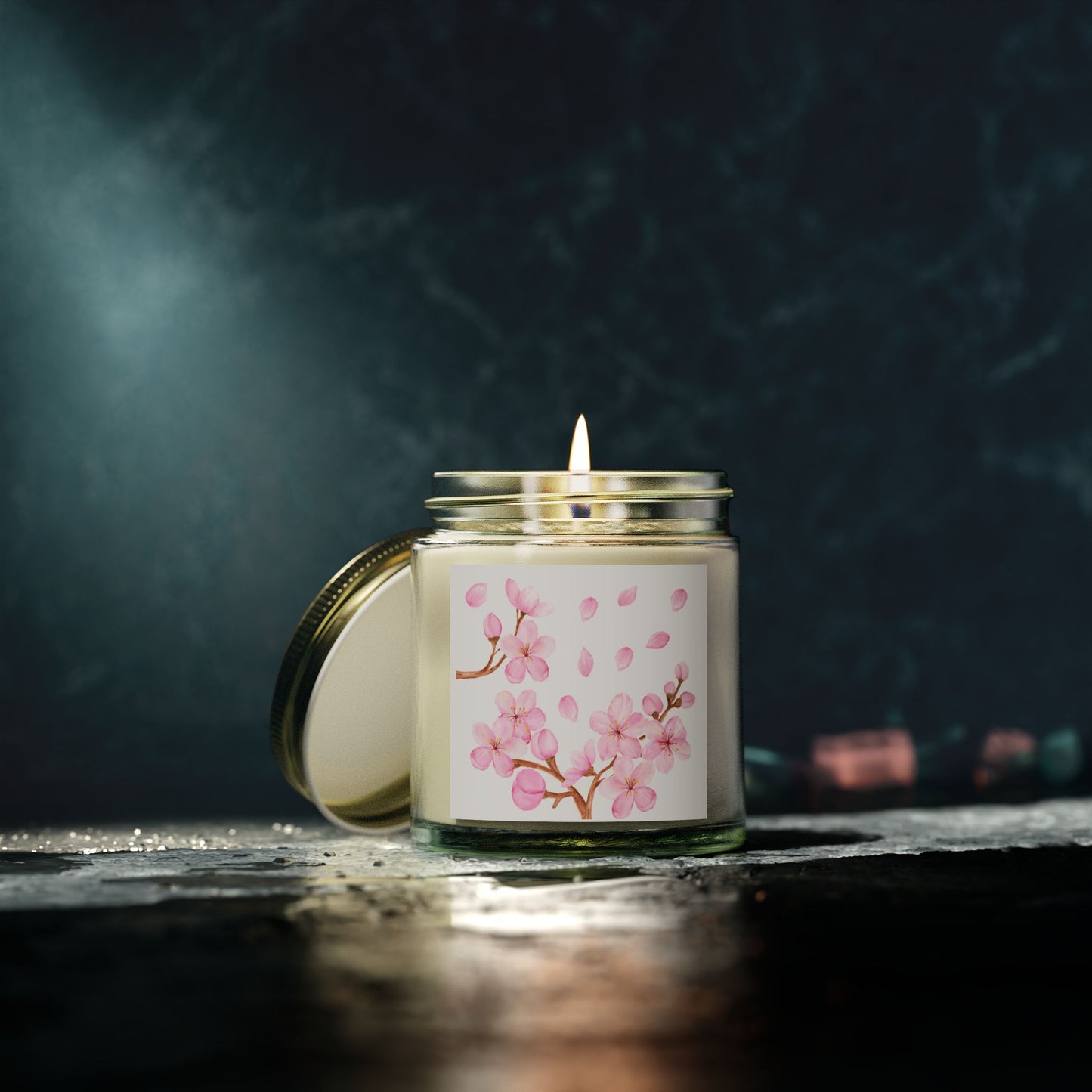 Cherry Blossom Scented Candle - Coconut Apricot Wax (4oz & 9oz) Spring