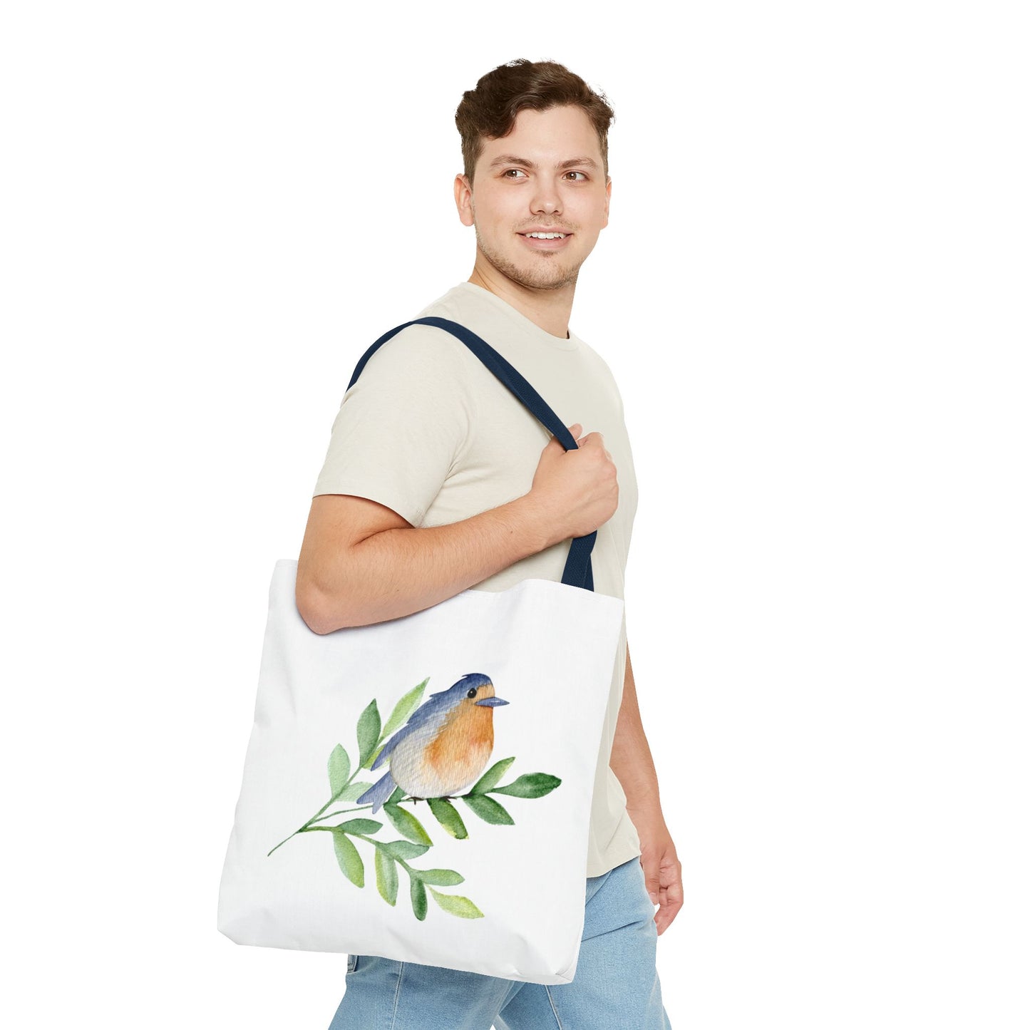 Watercolor Bird Tote Bag - Spring and Nature-Inspired, Eco-Friendly Shopping Tote