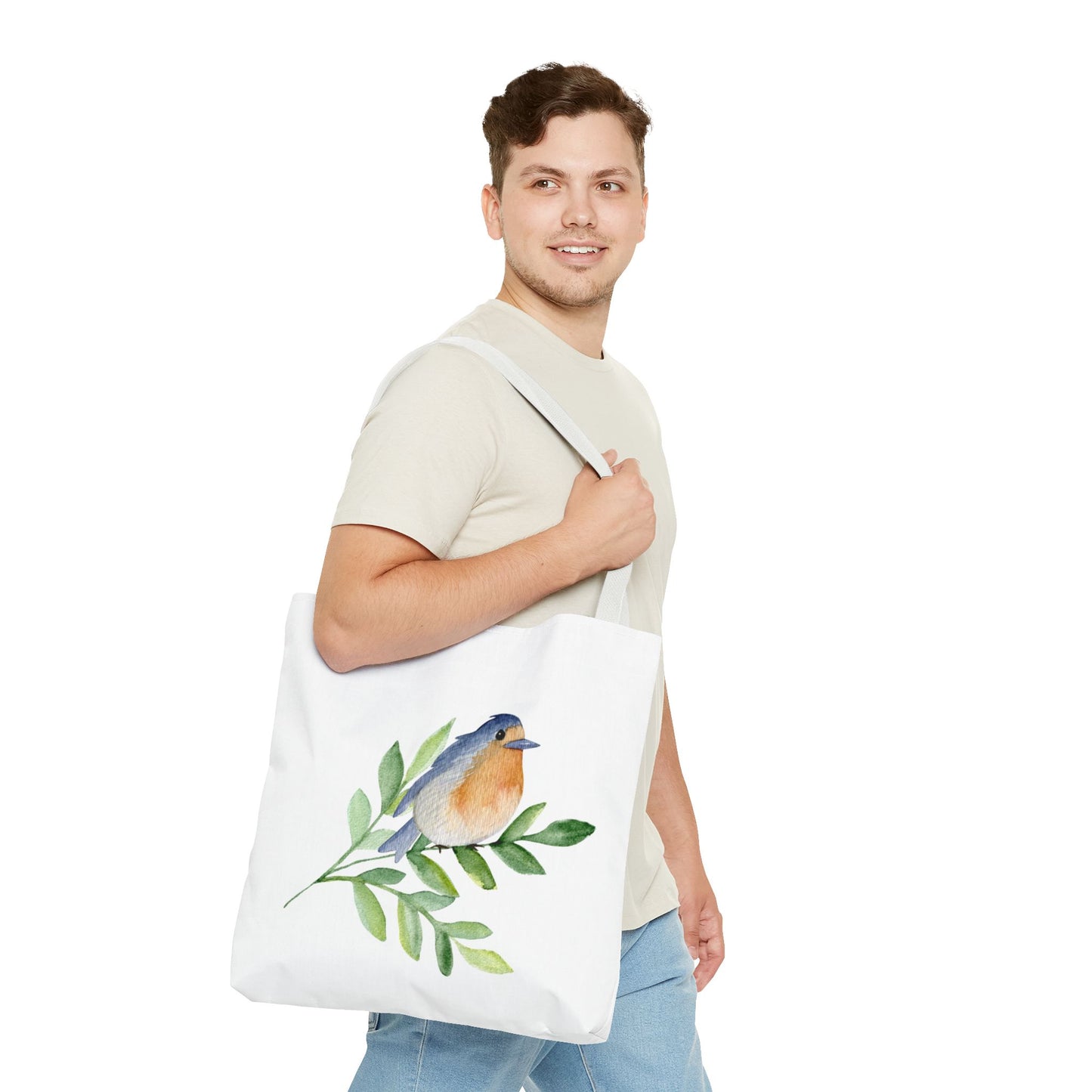 Watercolor Bird Tote Bag - Spring and Nature-Inspired, Eco-Friendly Shopping Tote