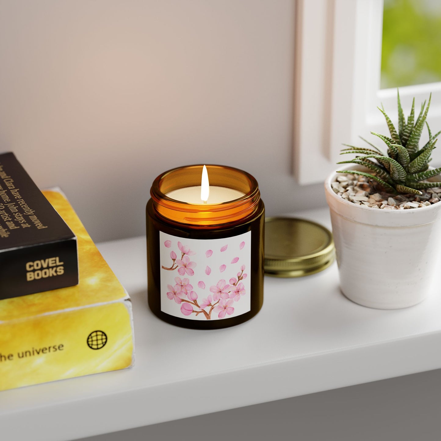 Cherry Blossom Scented Candle - Coconut Apricot Wax (4oz & 9oz) Spring