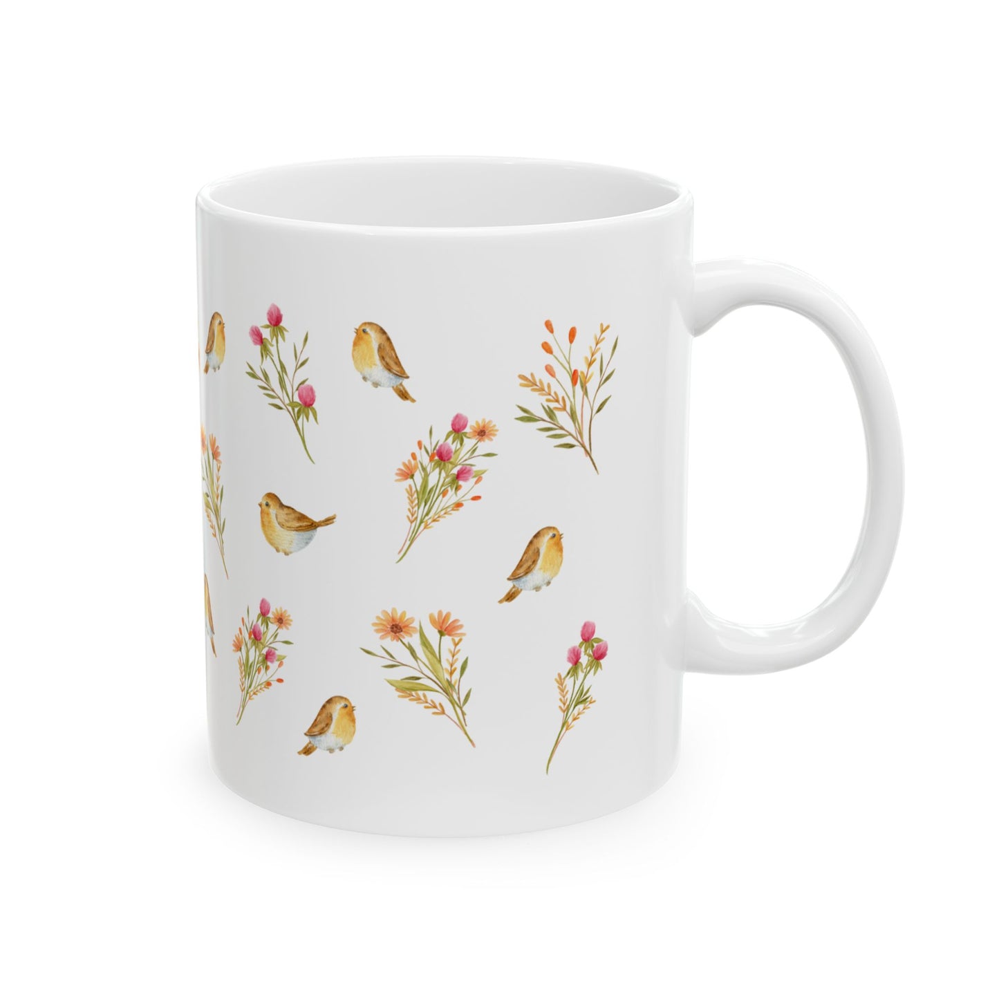 Spring Birds Ceramic Mug, (11oz, 15oz)