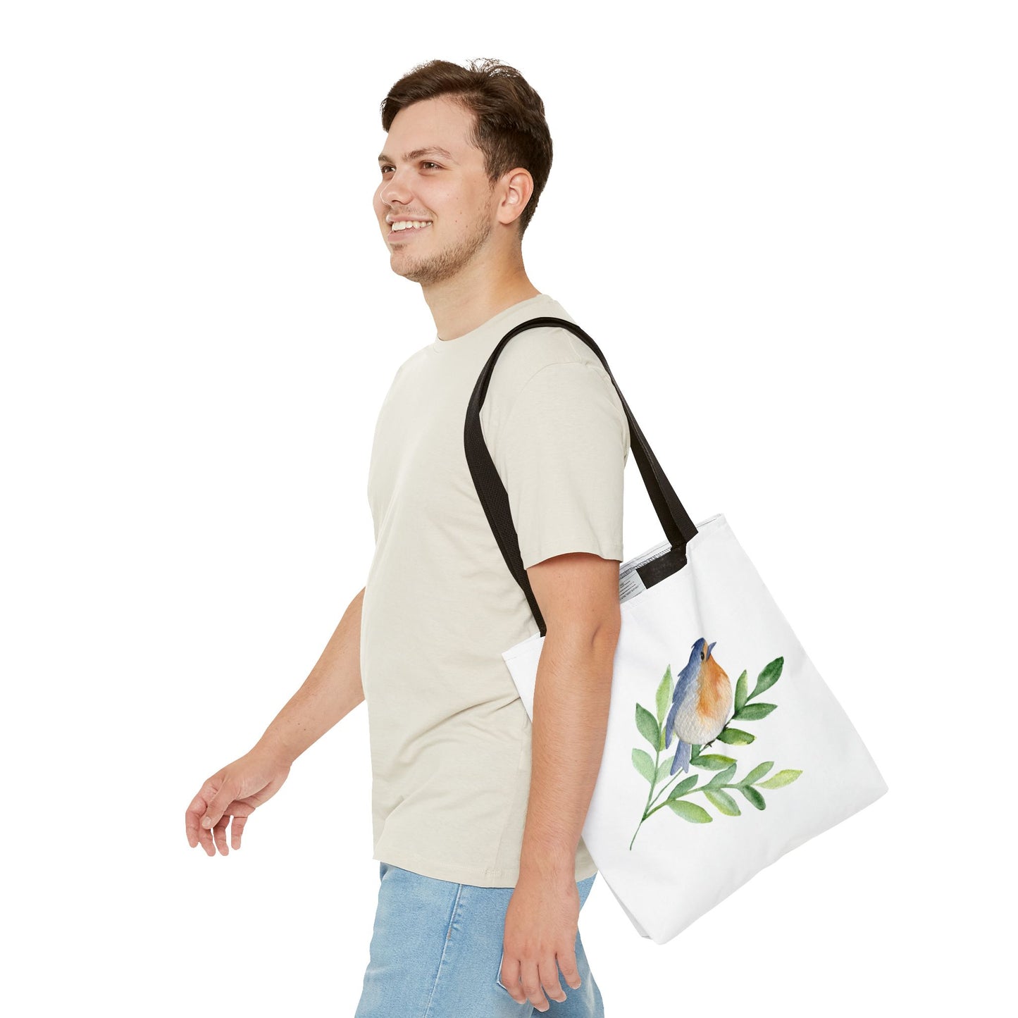 Watercolor Bird Tote Bag - Spring and Nature-Inspired, Eco-Friendly Shopping Tote
