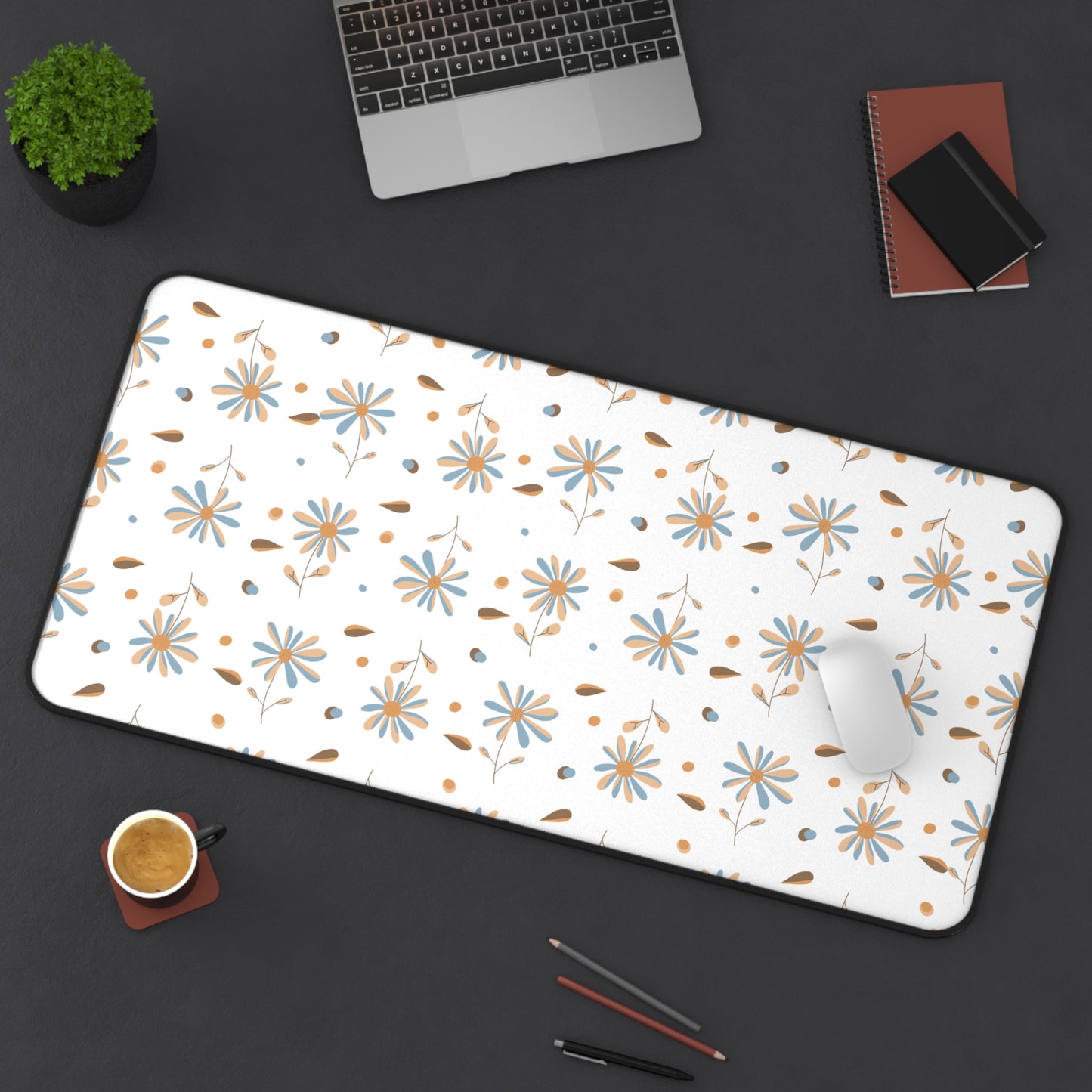 Floral Desk Mat - Stylish Office Decor for Work & Study