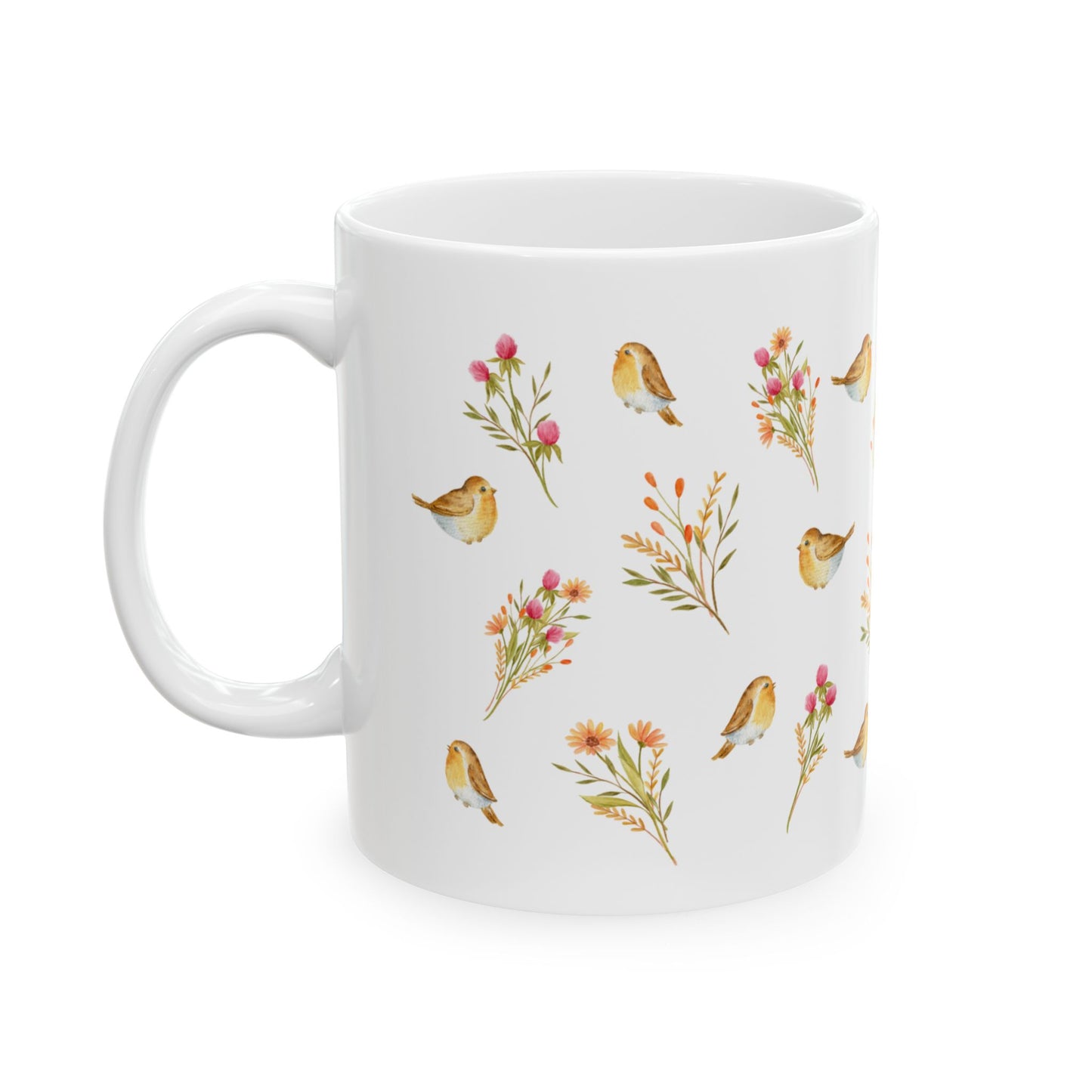 Spring Birds Ceramic Mug, (11oz, 15oz)