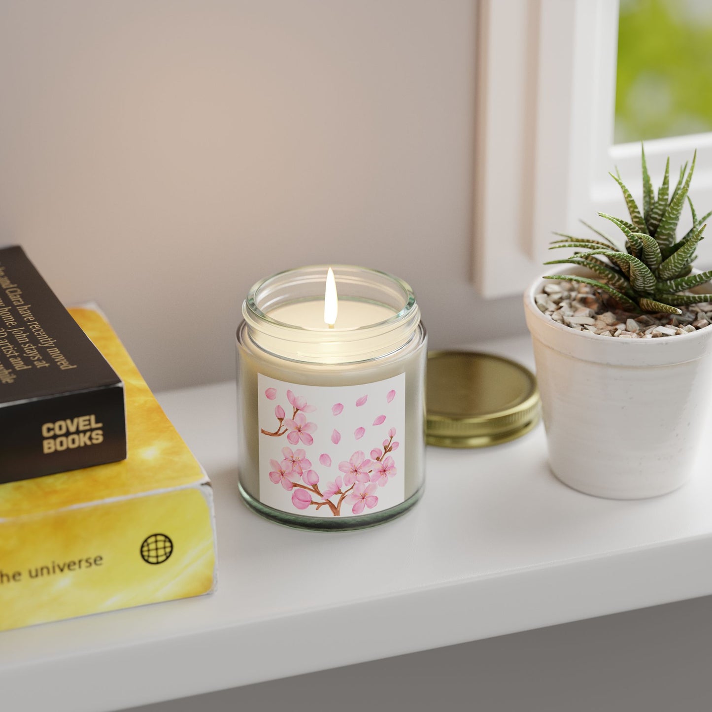 Cherry Blossom Scented Candle - Coconut Apricot Wax (4oz & 9oz) Spring