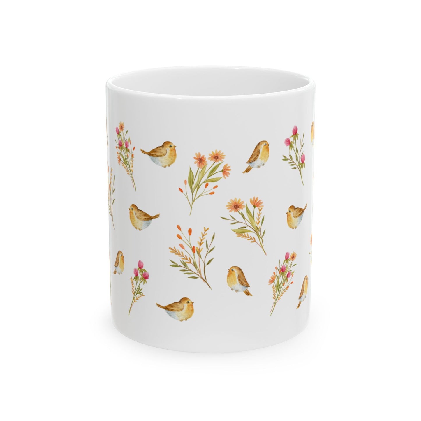 Spring Birds Ceramic Mug, (11oz, 15oz)