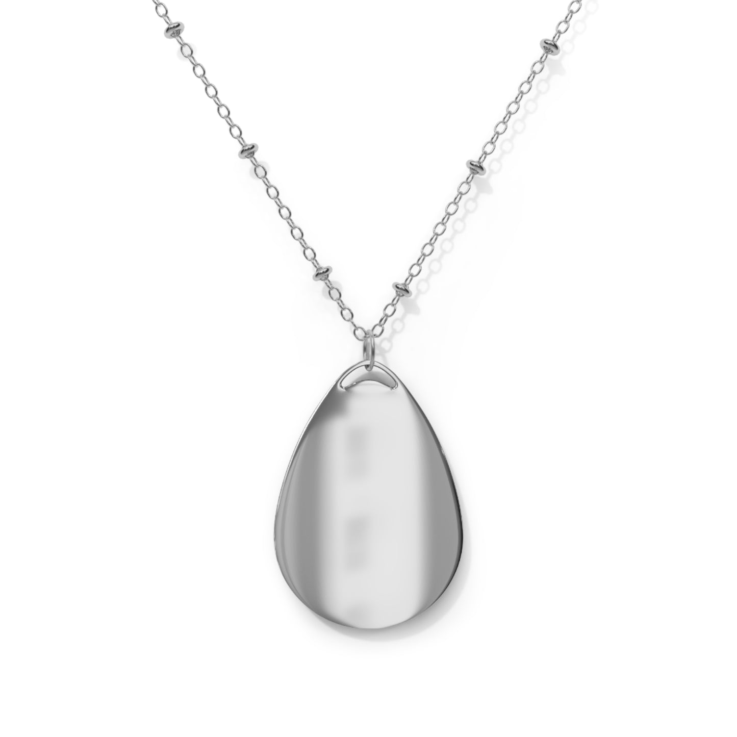 Watercolor Blue Hydrangea Oval Necklace - Elegant Floral Pendant for Women