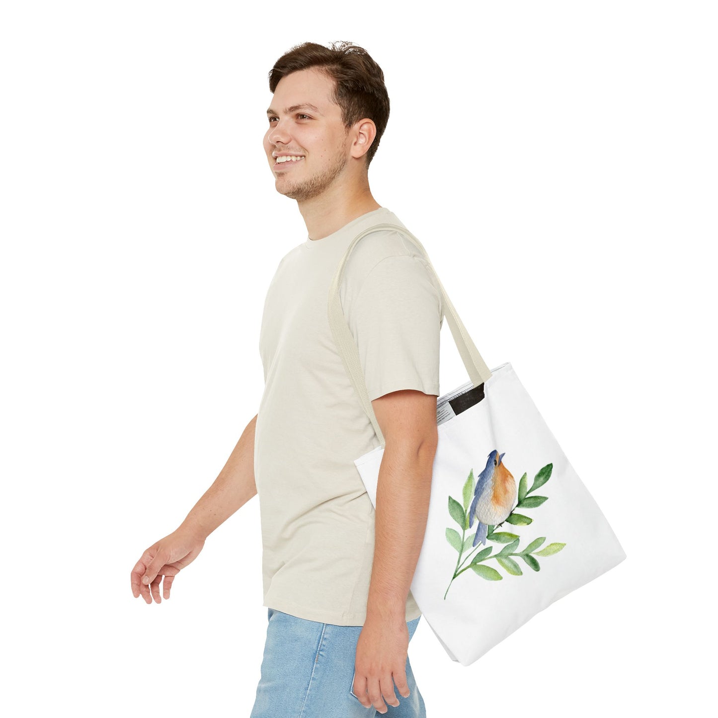 Watercolor Bird Tote Bag - Spring and Nature-Inspired, Eco-Friendly Shopping Tote
