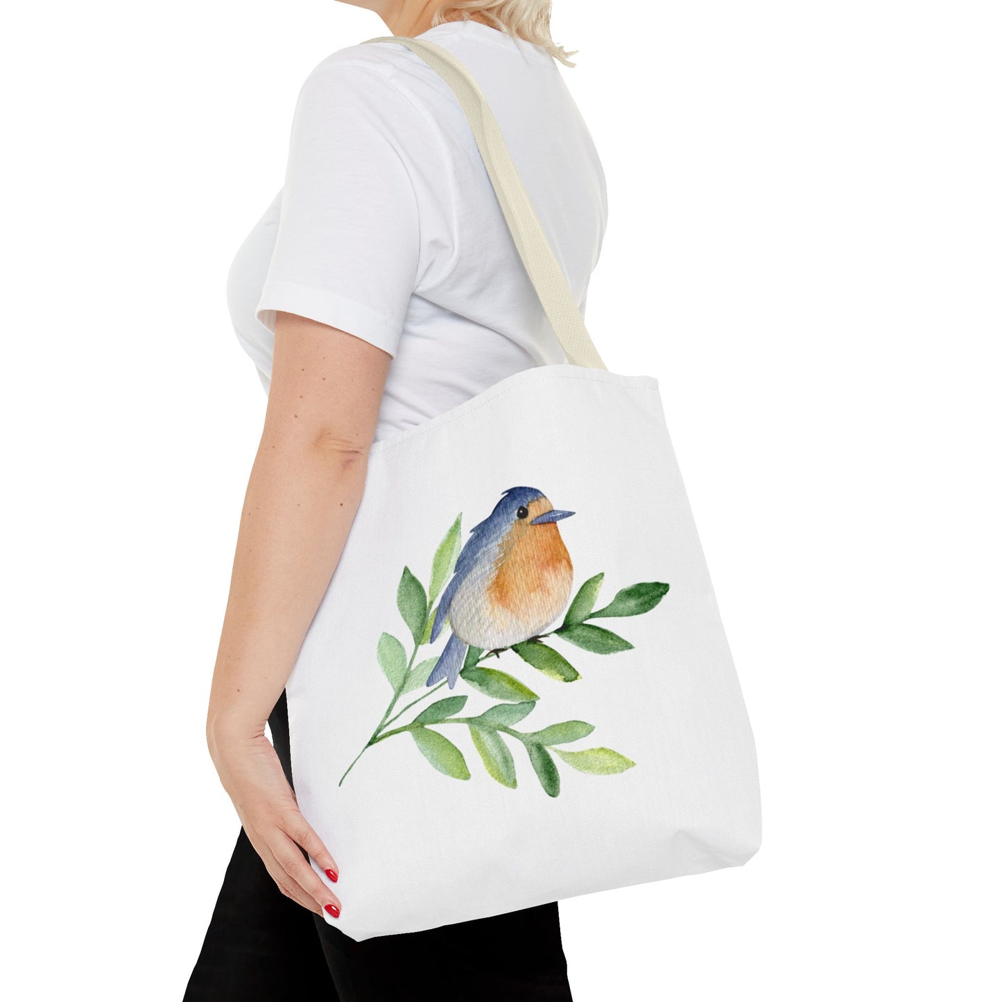 Watercolor Bird Tote Bag - Spring and Nature-Inspired, Eco-Friendly Shopping Tote