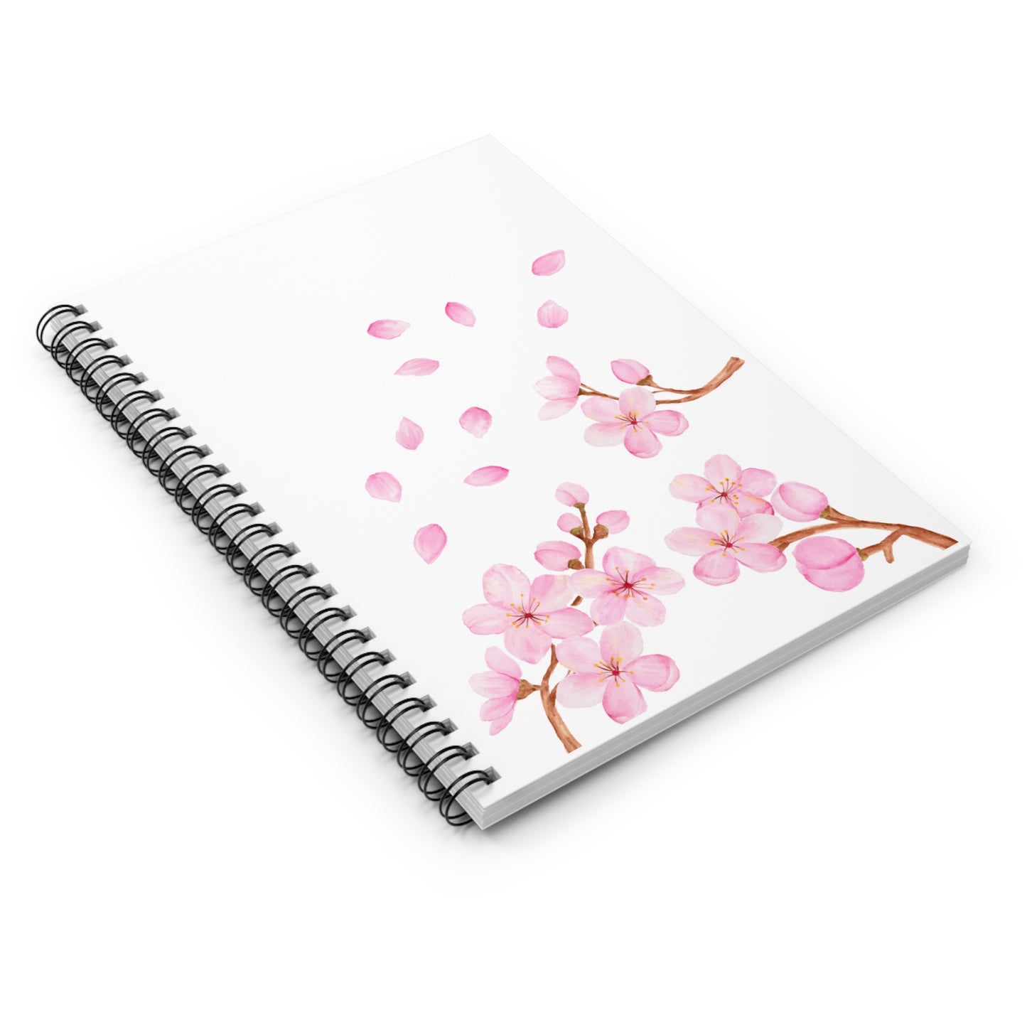 Cherry Blossom Spiral Notebook - Spring Ruled Line, Floral Design for Note-Taking and Journaling