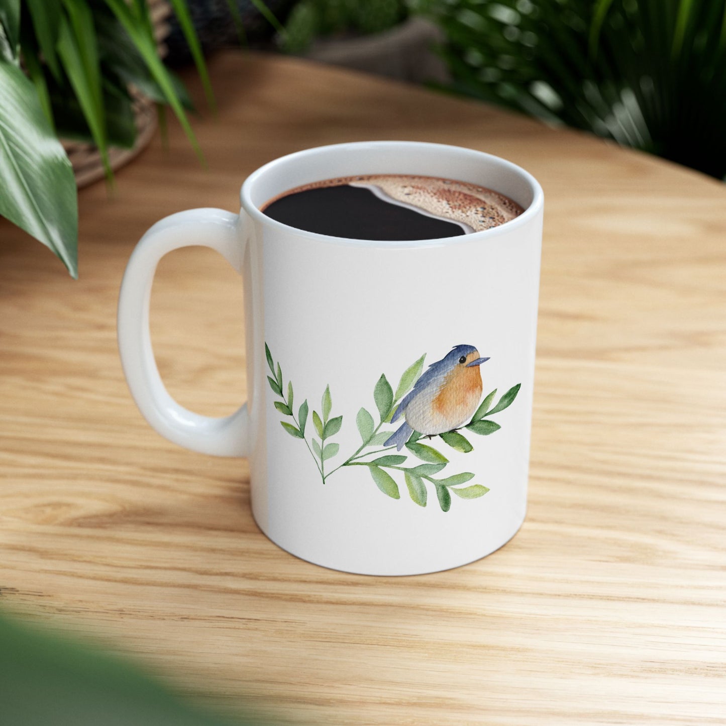 Spring, Nature-Inspired Ceramic Mug - Perfect for Bird Lovers