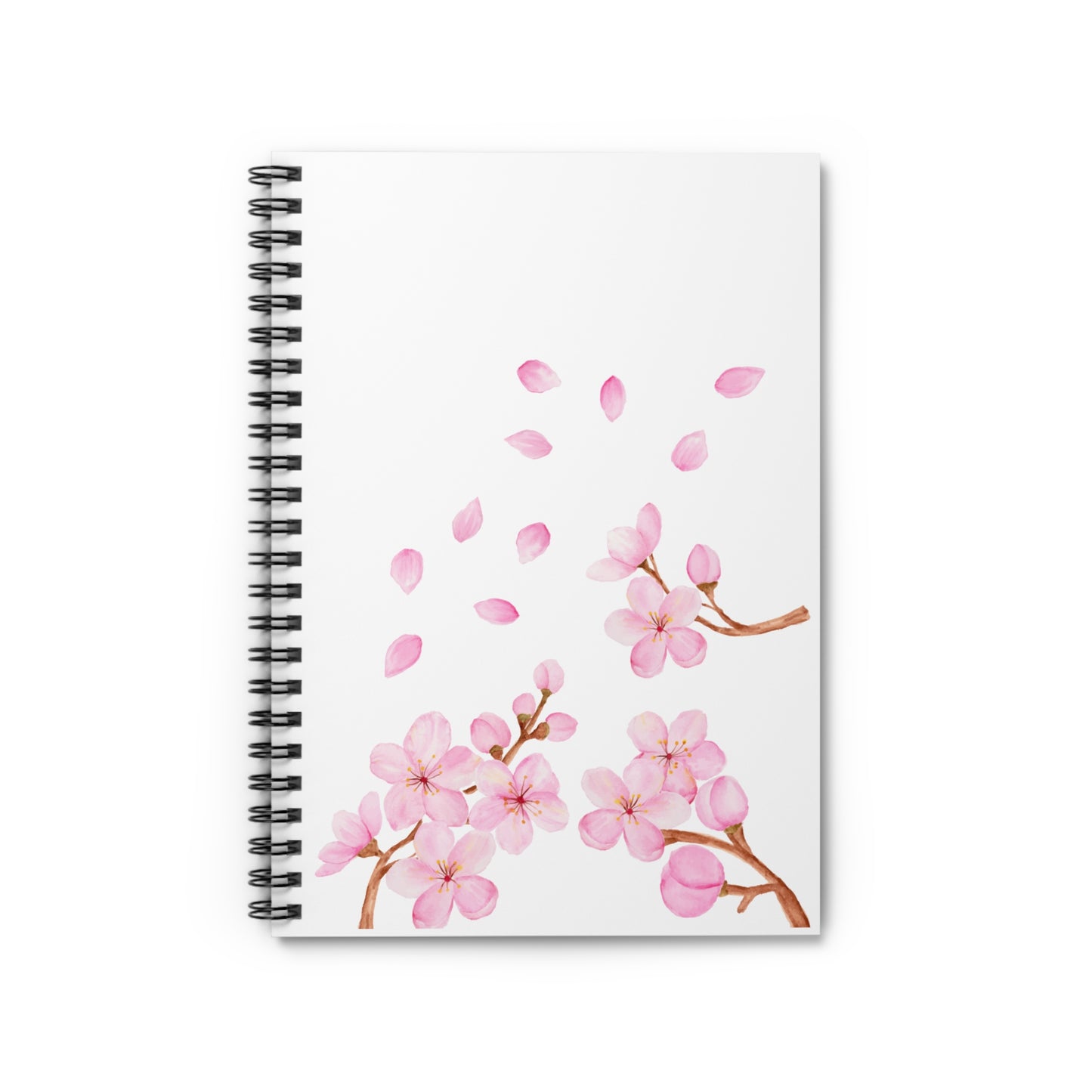 Cherry Blossom Spiral Notebook - Spring Ruled Line, Floral Design for Note-Taking and Journaling