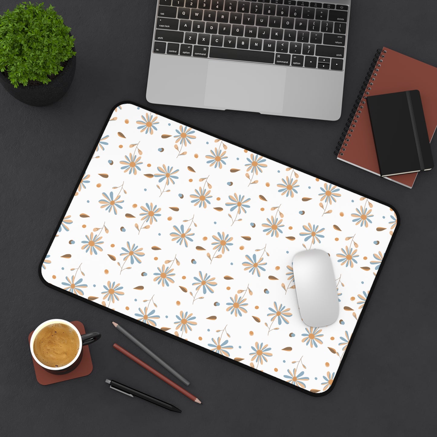Floral Desk Mat - Stylish Office Decor for Work & Study