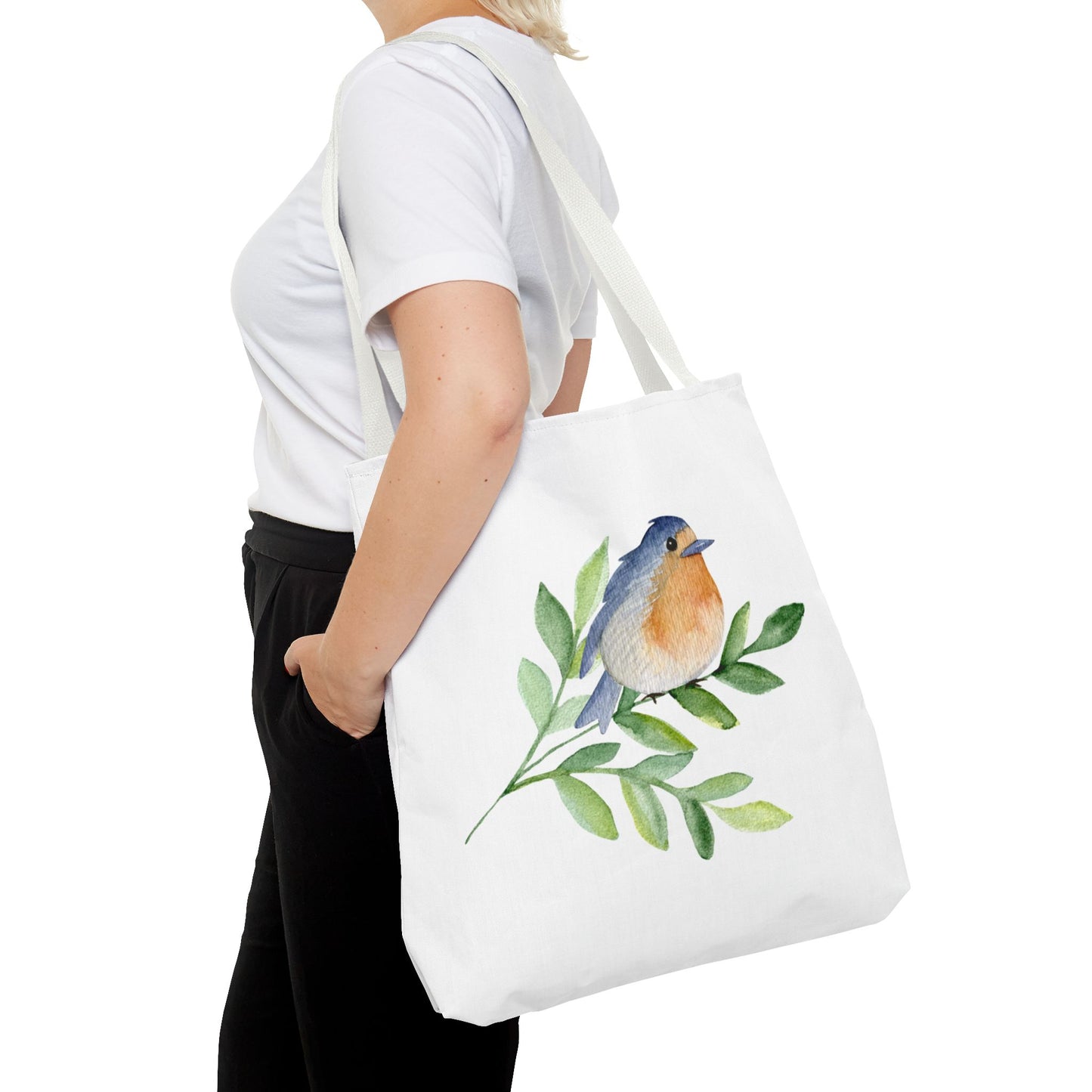 Watercolor Bird Tote Bag - Spring and Nature-Inspired, Eco-Friendly Shopping Tote