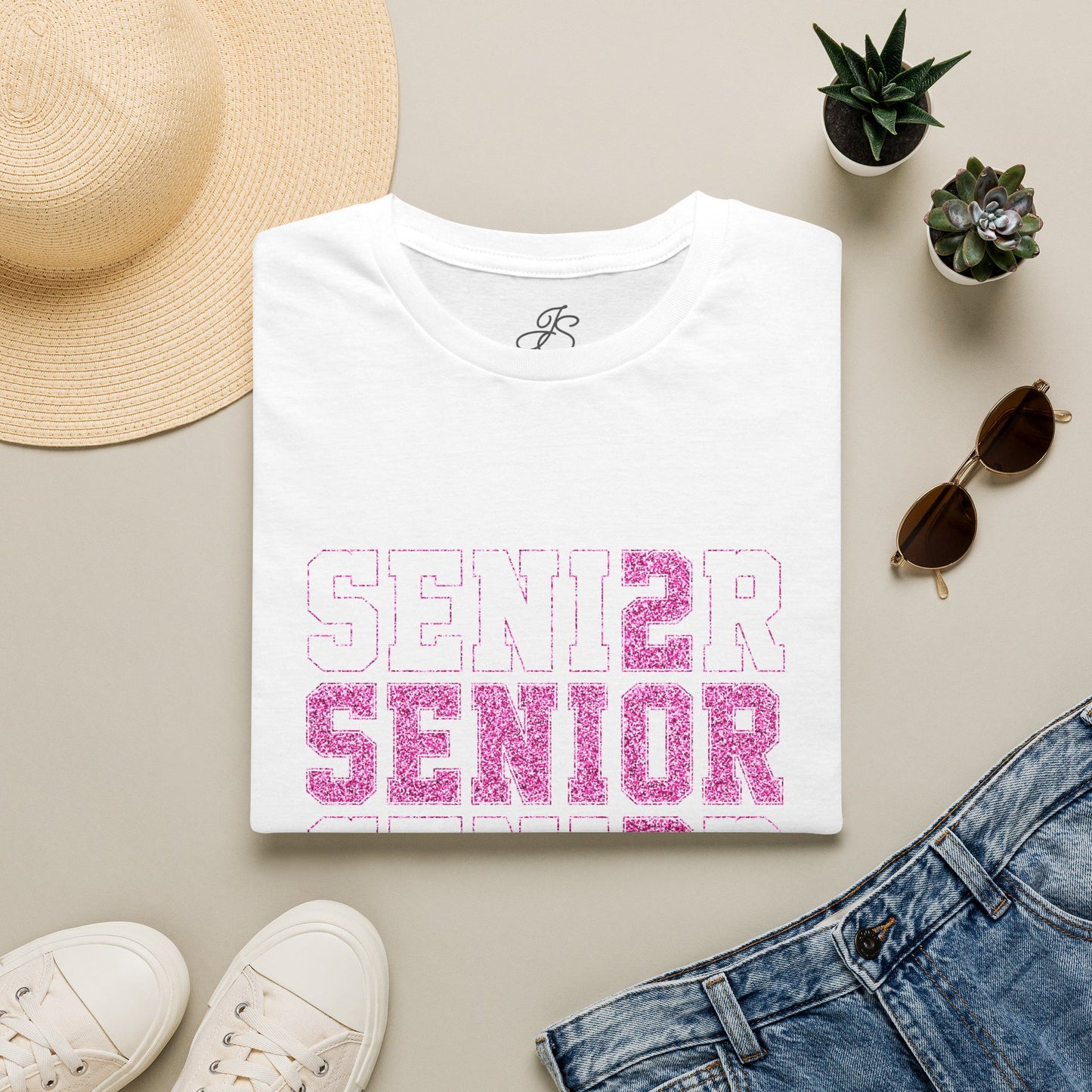 Class of 2027 Softstyle T-Shirt in Pink Glitter