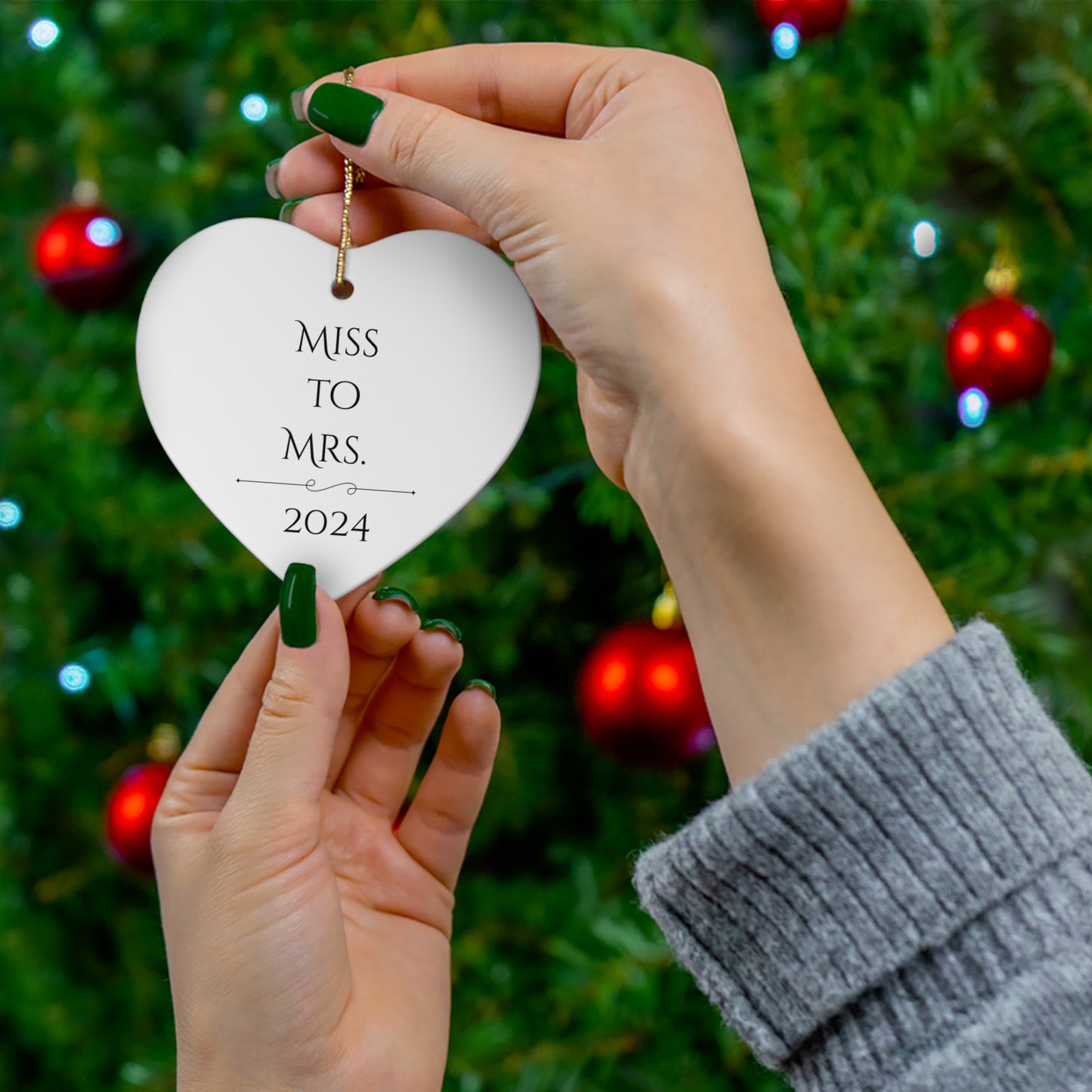 Star-Shaped Wedding Keepsake Ornament - "Miss to Mrs. 2024"