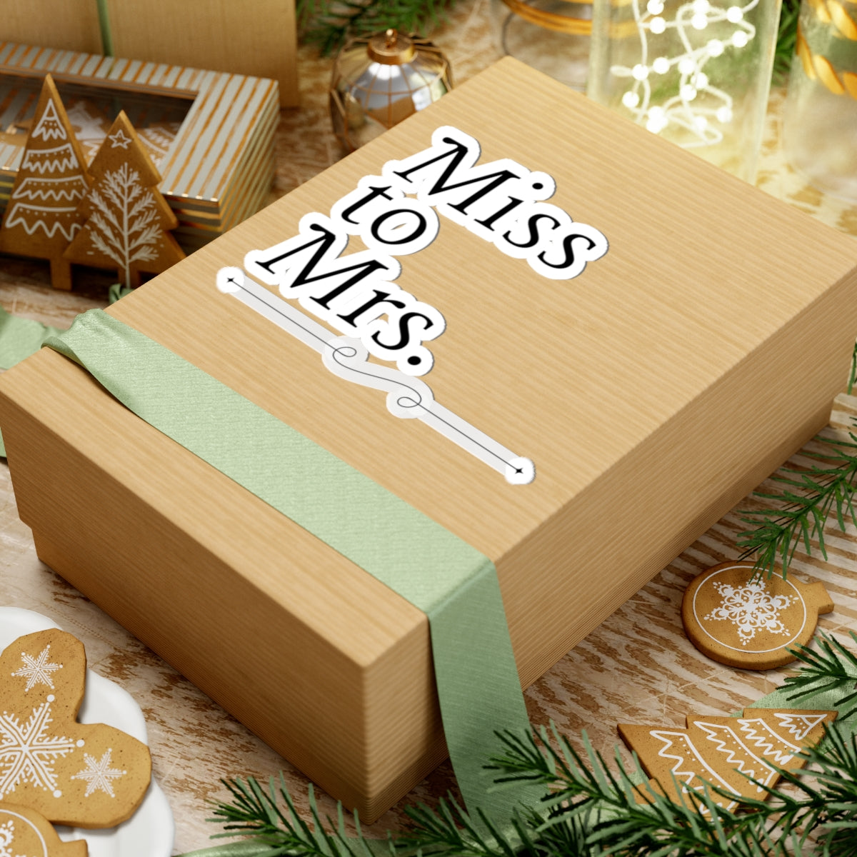 Miss to Mrs. Kiss-Cut Stickers for Bridal Showers & Weddings