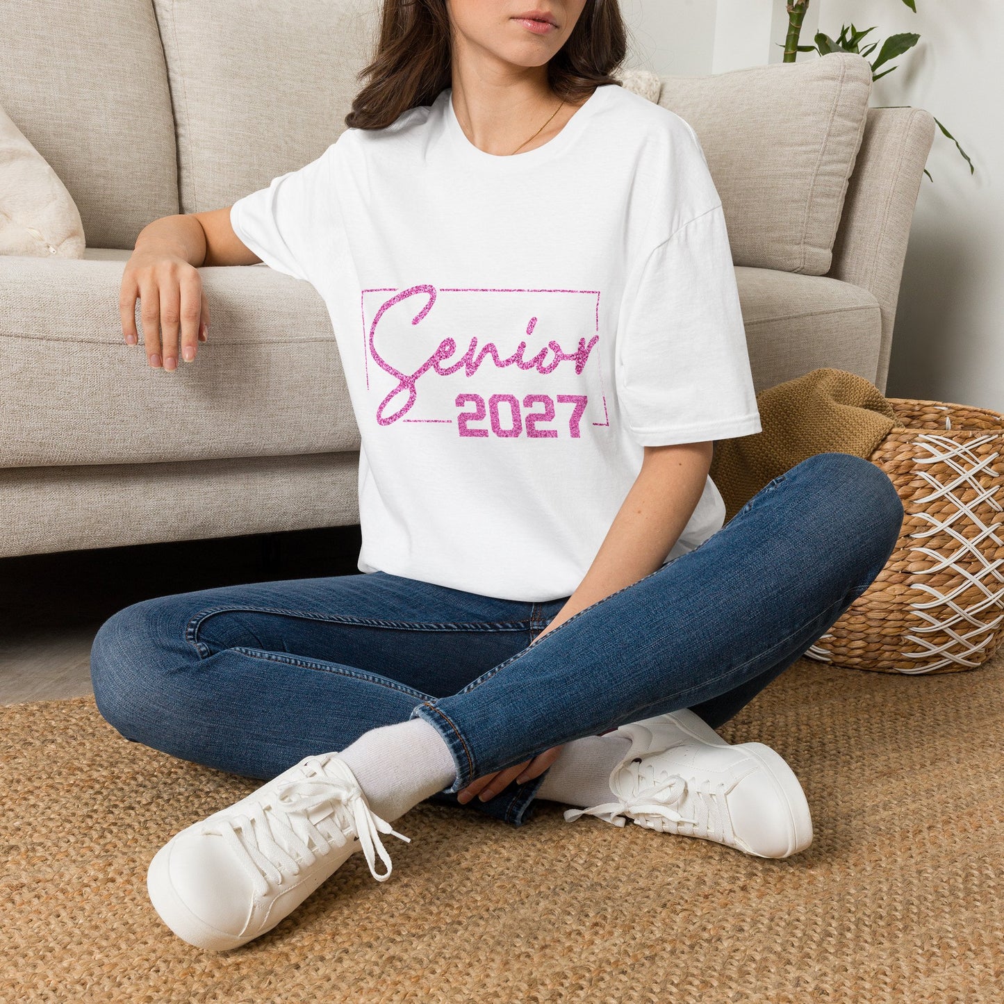 Senior 2027 T-Shirt – Glitter Script Graduation Tee for High School & College Seniors