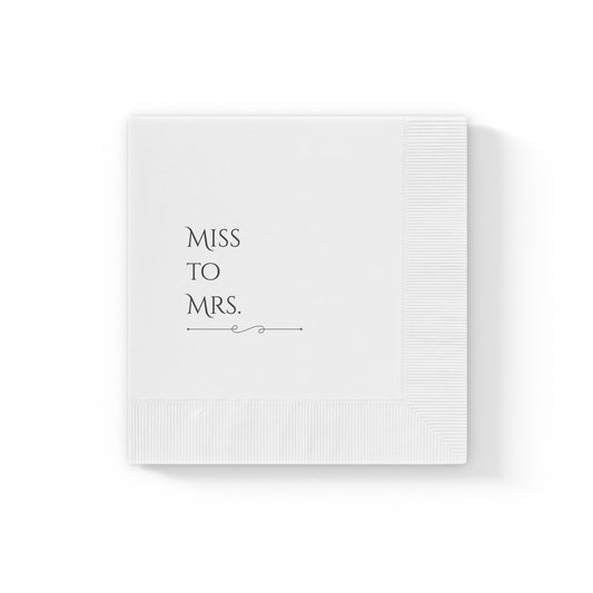 Elegant Bridal Party Napkins - 'Miss to Mrs.' Design