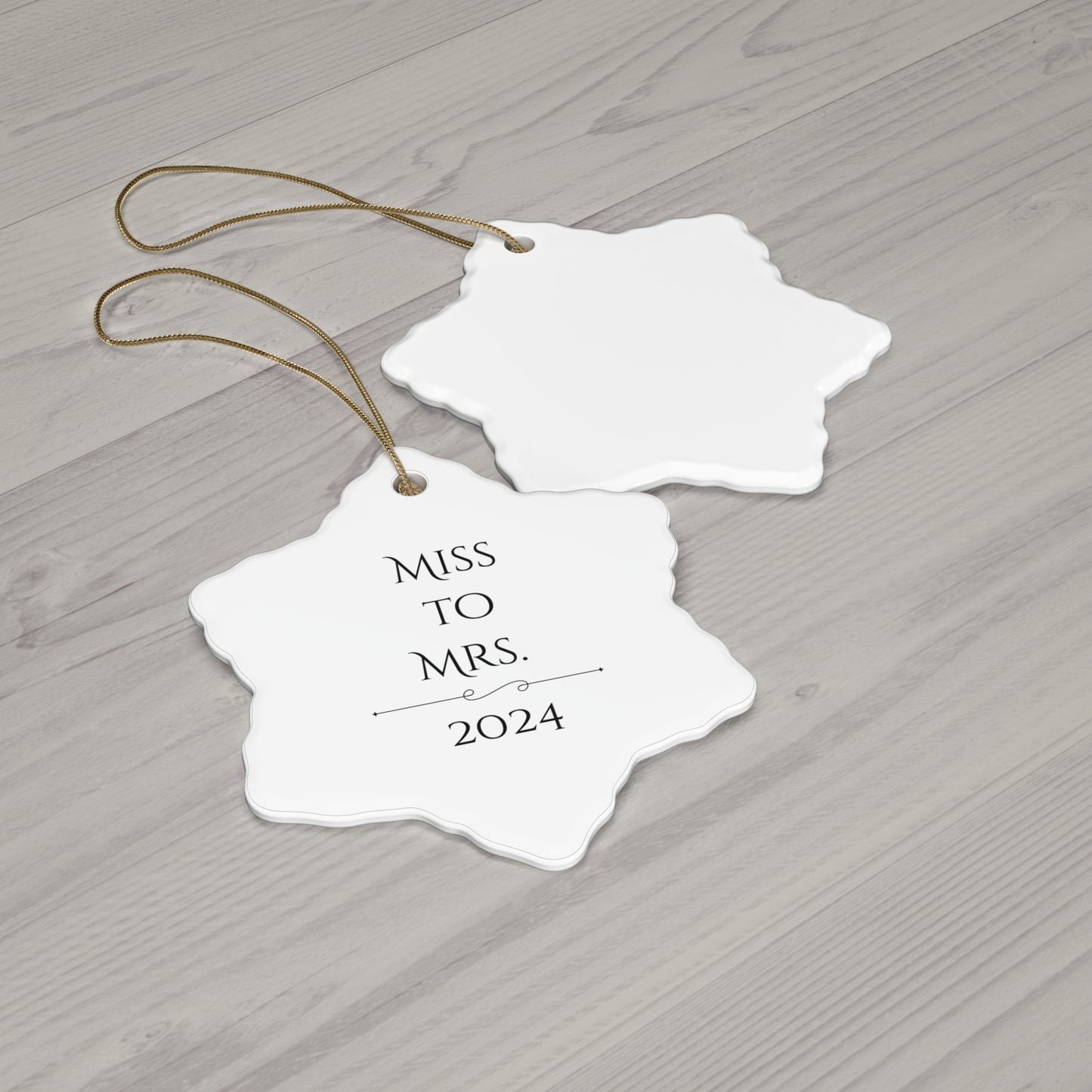 Star-Shaped Wedding Keepsake Ornament - "Miss to Mrs. 2024"