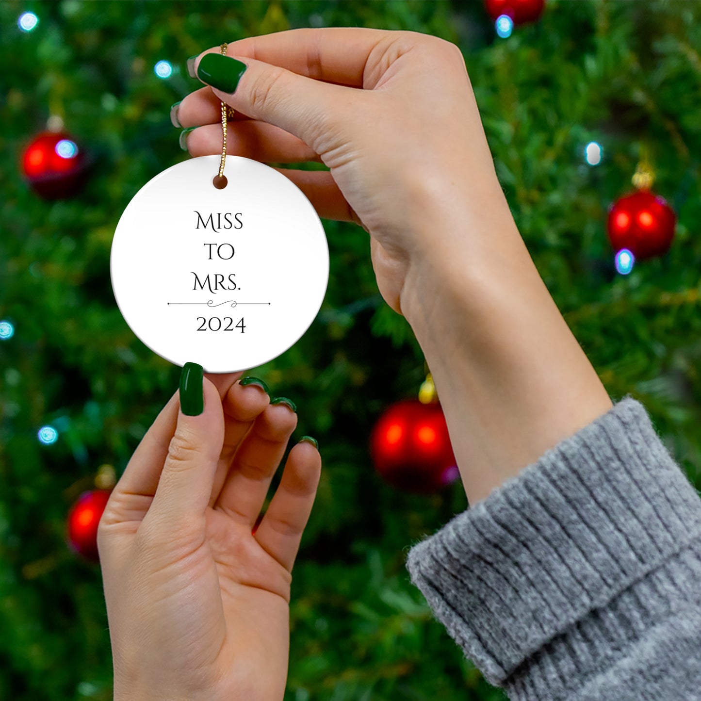 Star-Shaped Wedding Keepsake Ornament - "Miss to Mrs. 2024"