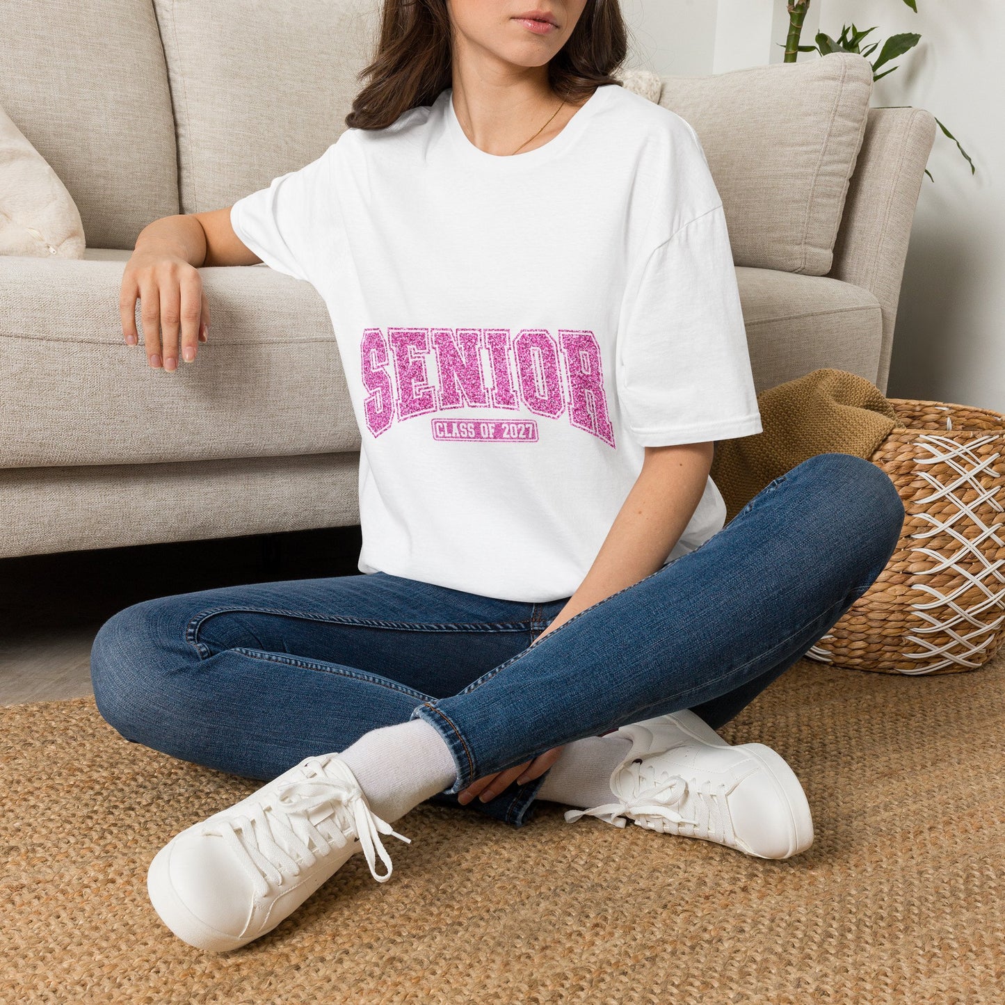 Class of 2027 Softstyle T-Shirt Pink Glitter
