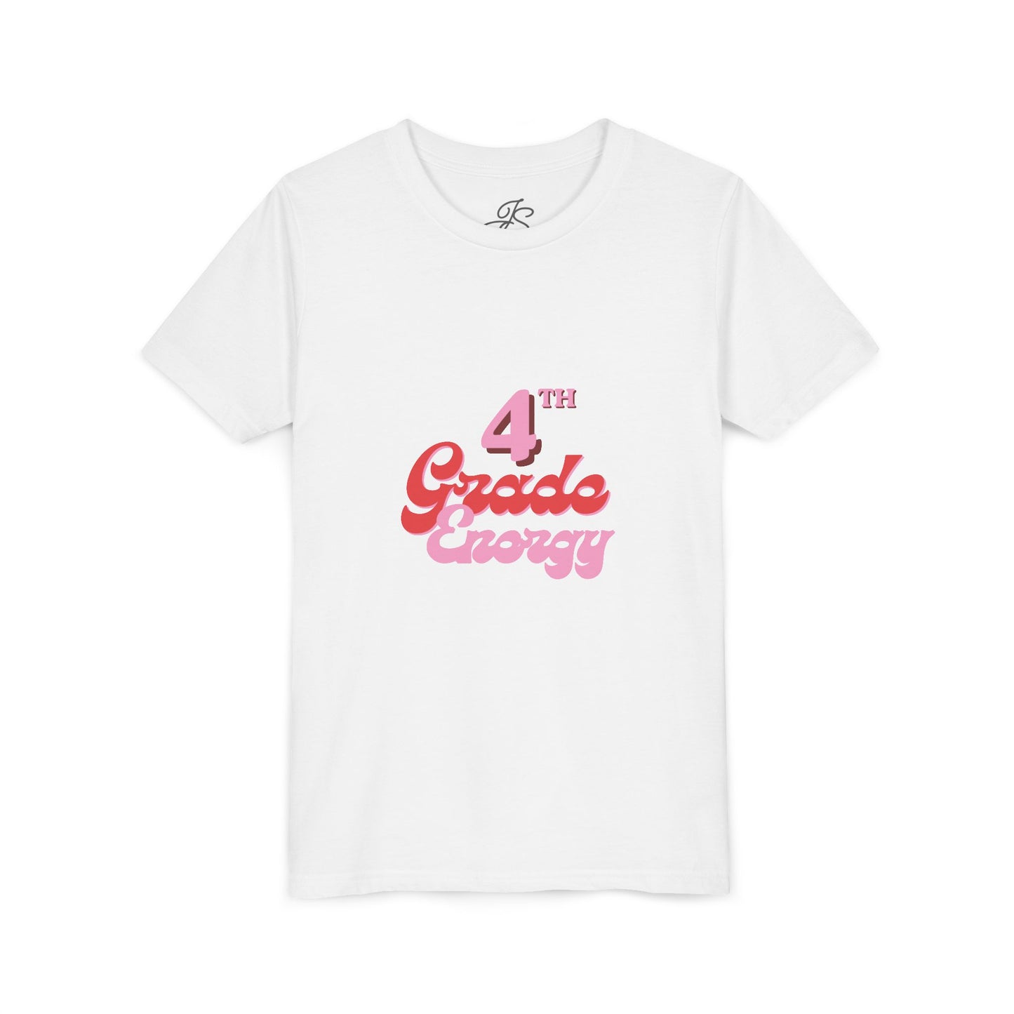 4th Grade Energy Youth Tee — Cute Pink Retro School Shirt