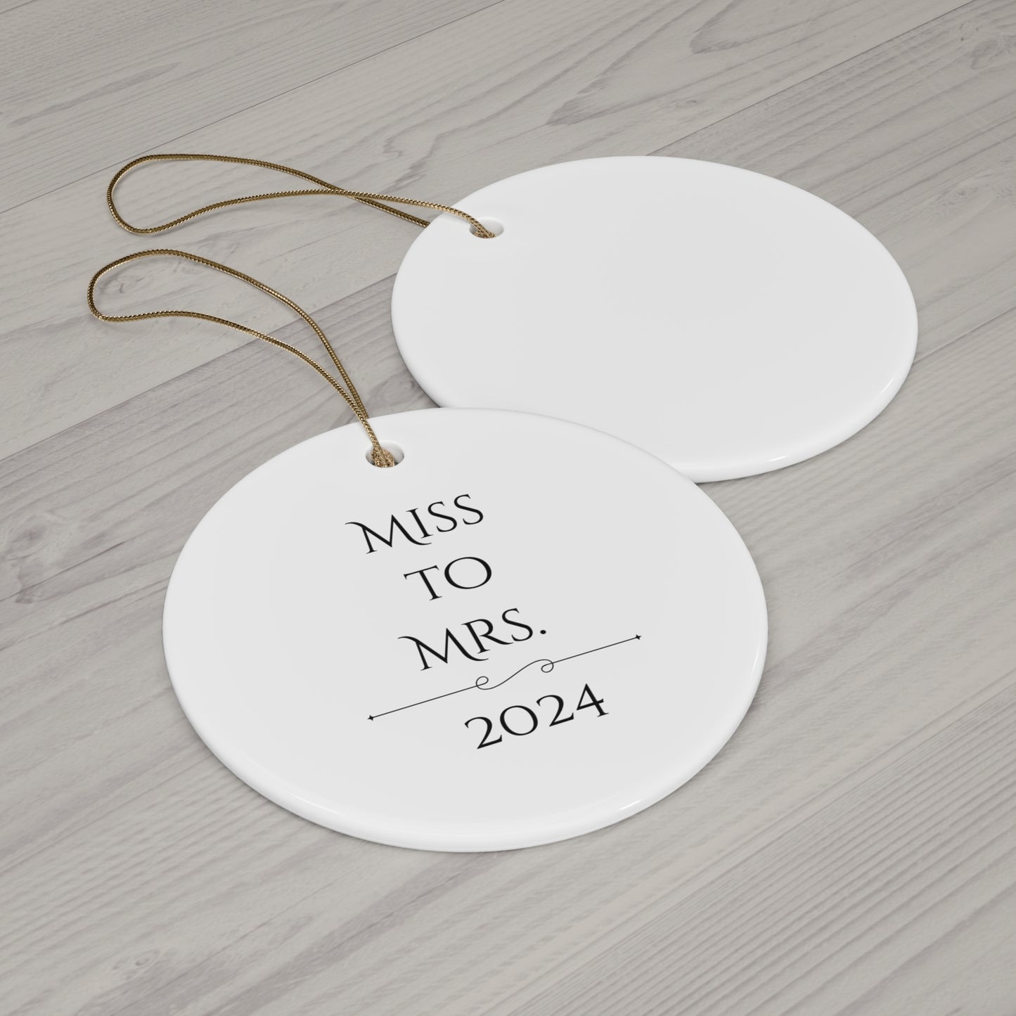 Star-Shaped Wedding Keepsake Ornament - "Miss to Mrs. 2024"