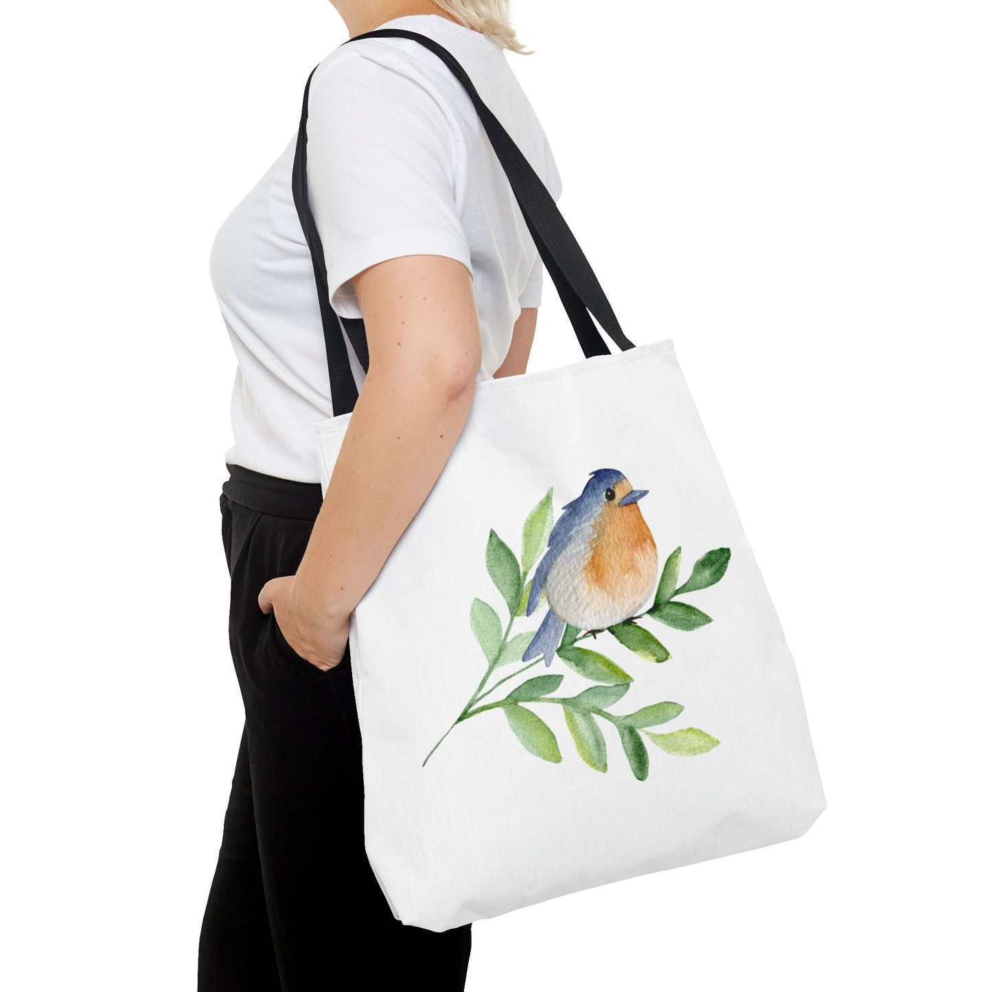 Watercolor Bird Tote Bag - Spring and Nature-Inspired, Eco-Friendly Shopping Tote