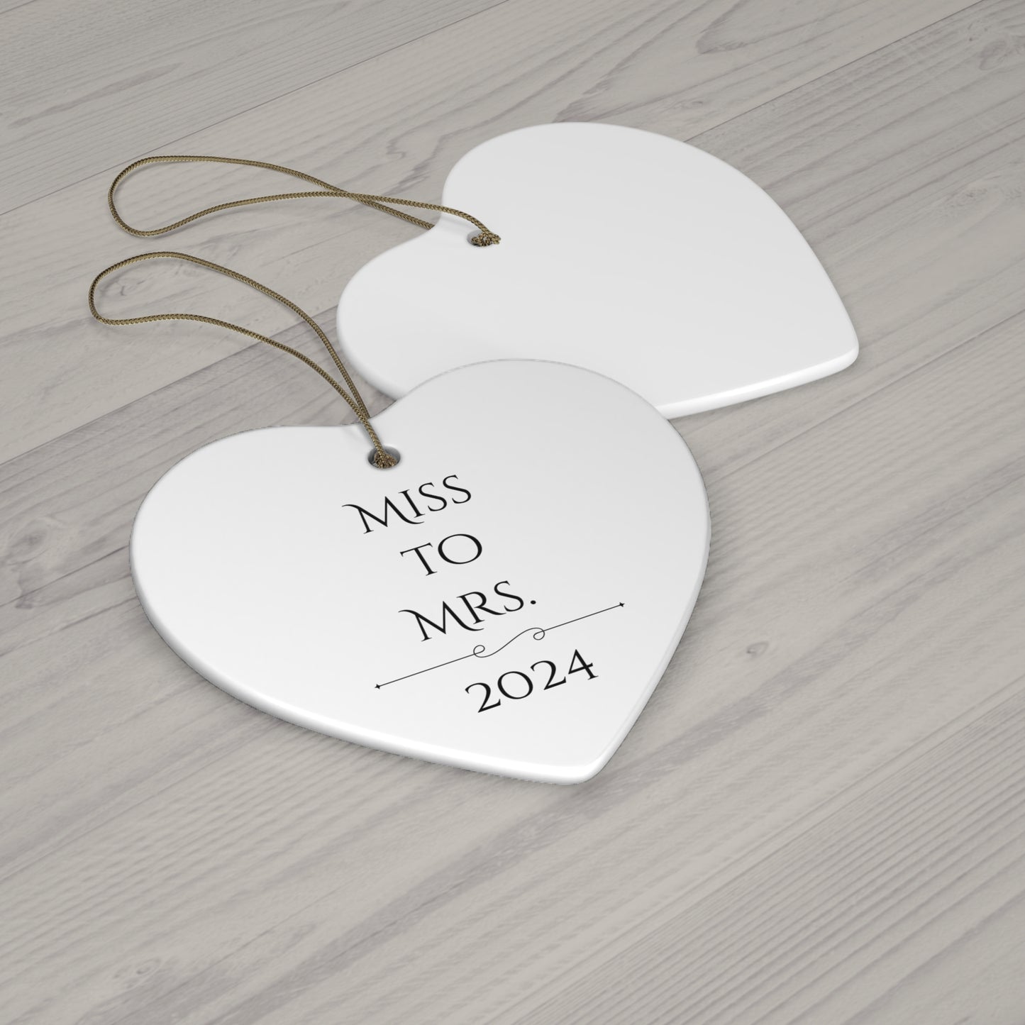 Star-Shaped Wedding Keepsake Ornament - "Miss to Mrs. 2024"