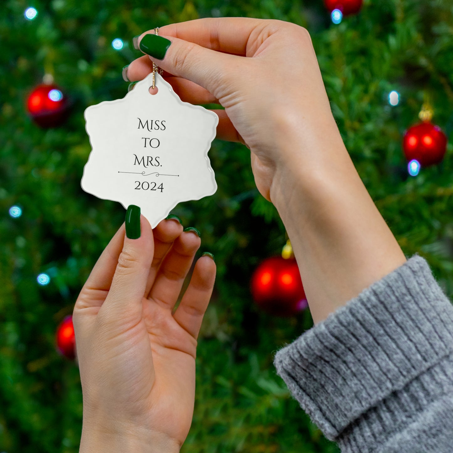 Star-Shaped Wedding Keepsake Ornament - "Miss to Mrs. 2024"