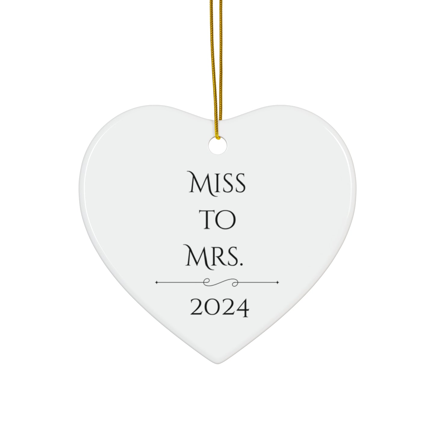 Star-Shaped Wedding Keepsake Ornament - "Miss to Mrs. 2024"