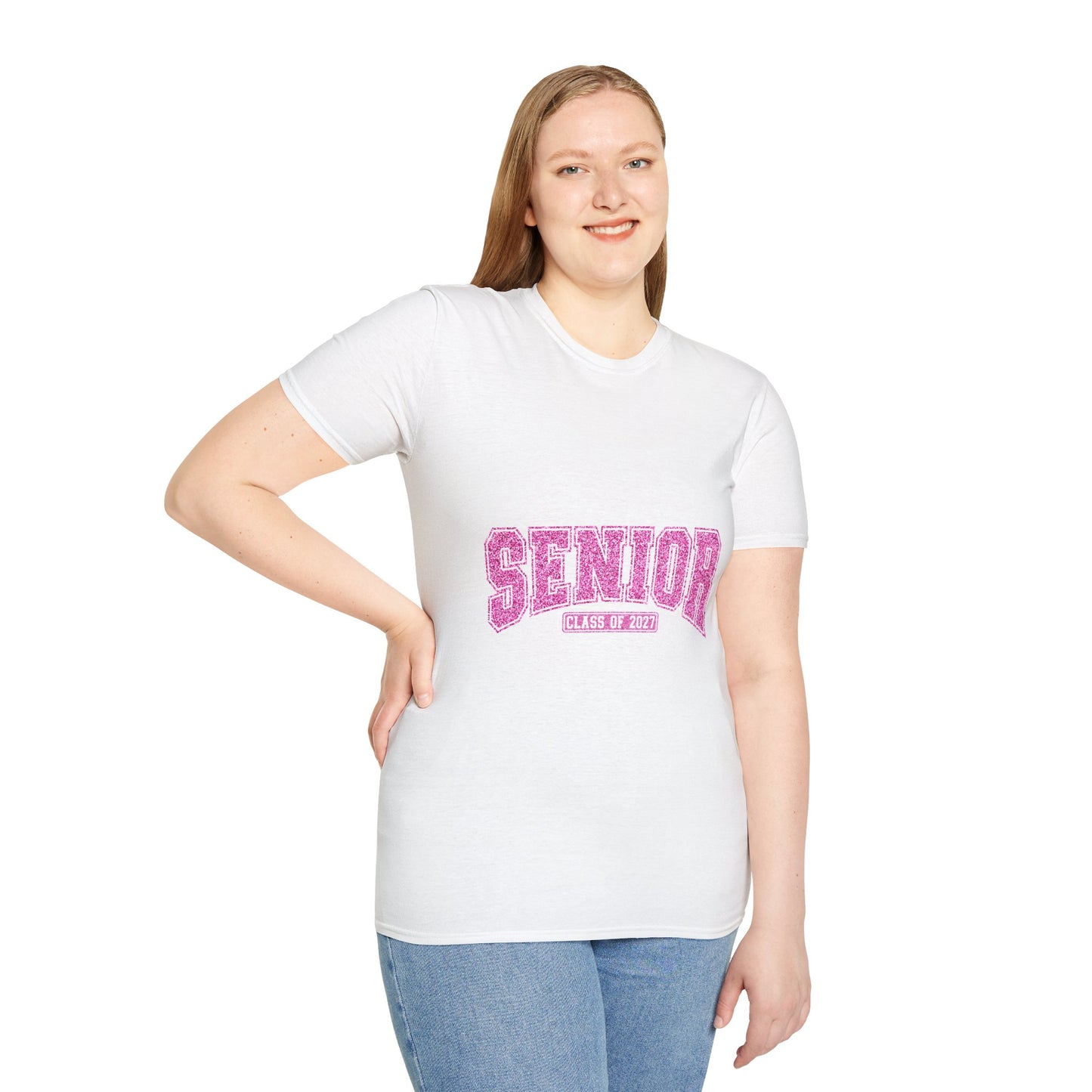 Class of 2027 Softstyle T-Shirt Pink Glitter