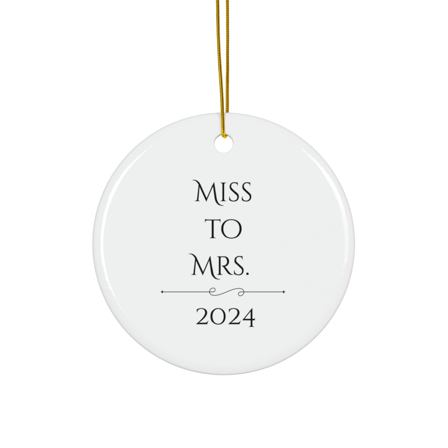Star-Shaped Wedding Keepsake Ornament - "Miss to Mrs. 2024"